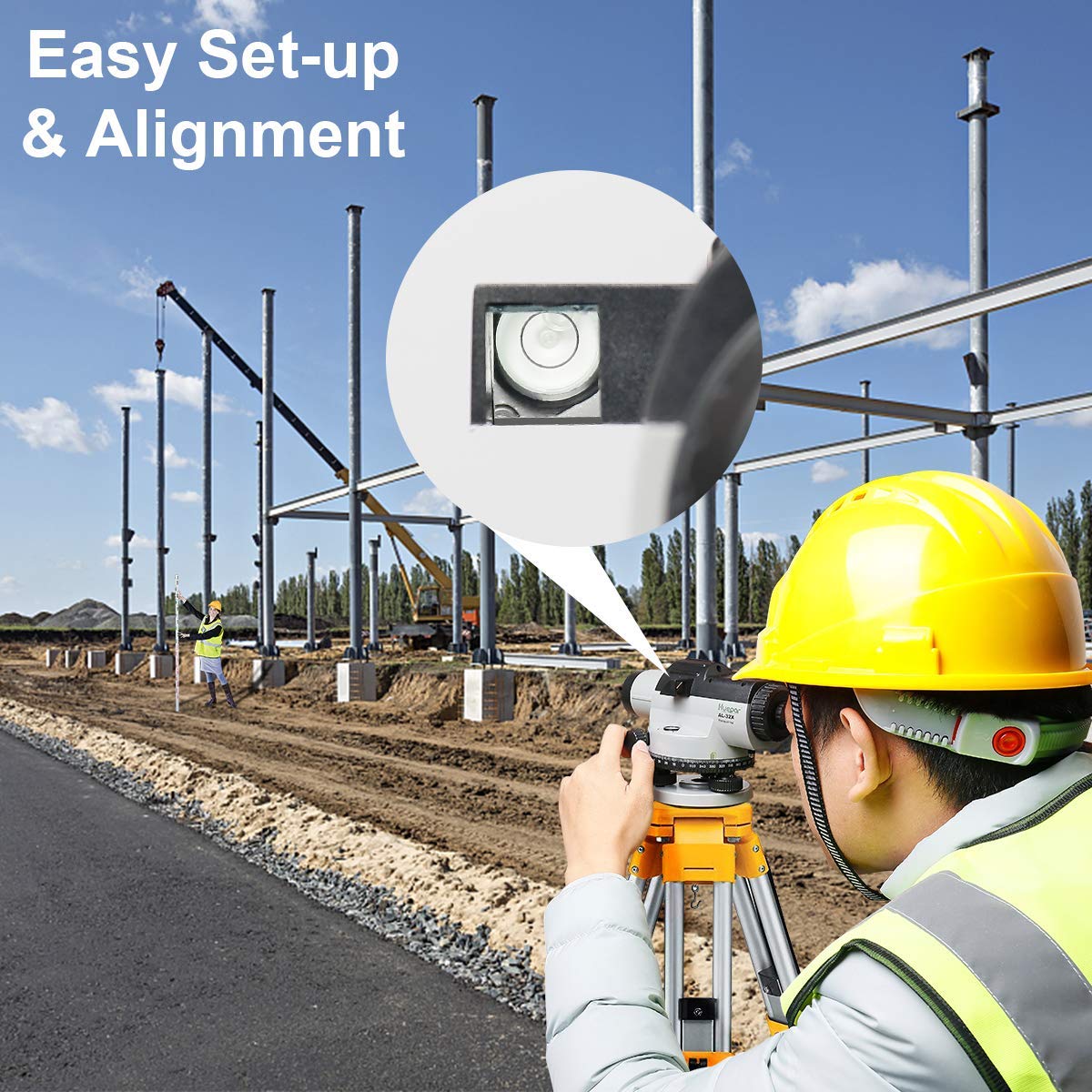 Huepar AL32X - Herramienta de medición de nivel óptico automático HUEPAR ES - Nivel láser